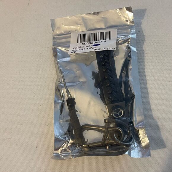Mazda key fob Keychain in black leather NWT - Picture 4 of 4